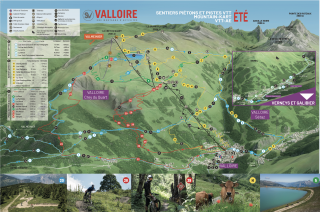 Plan été des parcours piétons et VTT au sommet des remontées